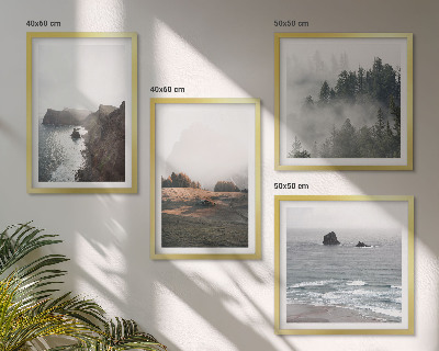 Set de cuadros modernos para salón Paisajes de montañas y mar
