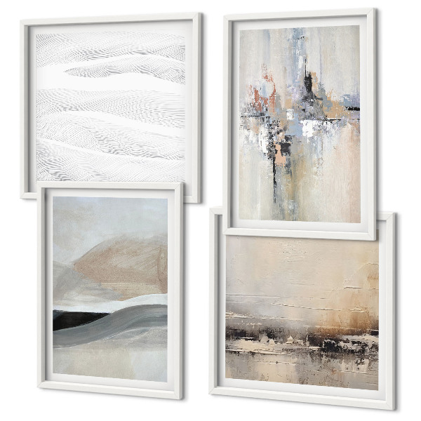 Set de 4 cuadros para salón Patrones abstractos de la Tierra