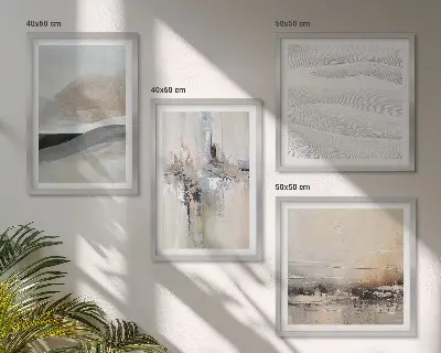Set de 4 cuadros para salón con diseño de patrones abstractos de la Tierra