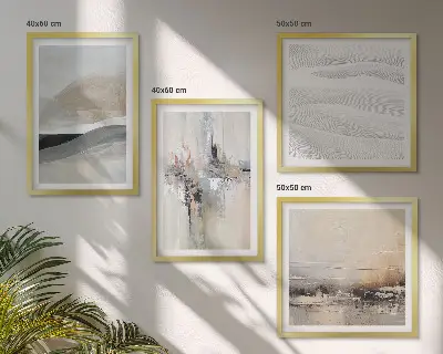 Set de 4 cuadros para salón con diseño de patrones abstractos de la Tierra