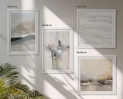 Set de 4 cuadros para salón con diseño de patrones abstractos de la Tierra