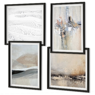 Set de 4 cuadros para salón Patrones abstractos de la Tierra