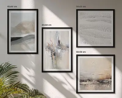 Set de 4 cuadros para salón con diseño de patrones abstractos de la Tierra