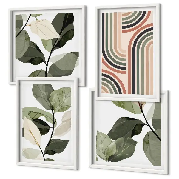 Galería de pared con motivos vegetales geométricos