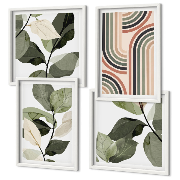 Galería de pared motivos vegetales geométricos