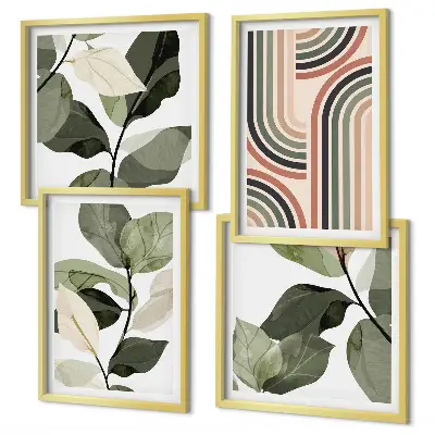 Galería de pared con motivos vegetales geométricos