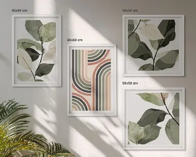 Galería de pared con motivos vegetales geométricos