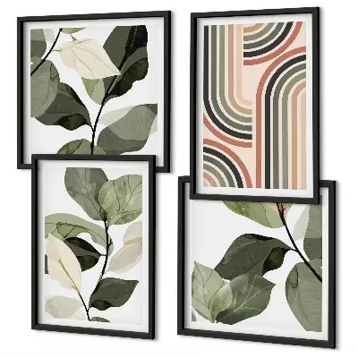 Galería de pared con motivos vegetales geométricos