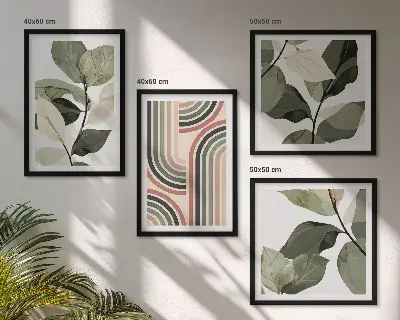 Galería de pared con motivos vegetales geométricos