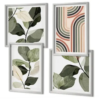 Galería de pared con motivos vegetales geométricos