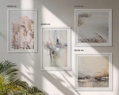 Set de 4 cuadros de patrones abstractos de vegetación decoración para salón