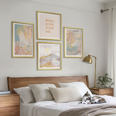 Galería de pared patrones abstractos en tonos pastel