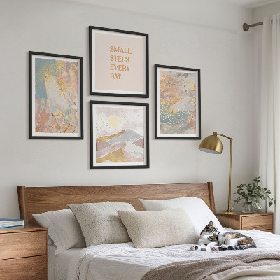 Galería de pared patrones abstractos en tonos pastel