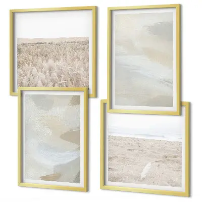 Set de cuadros modernos para salón con diseño de fondo abstracto de trazos delicados