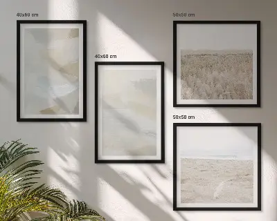 Set de cuadros modernos para salón con diseño de fondo abstracto de trazos delicados