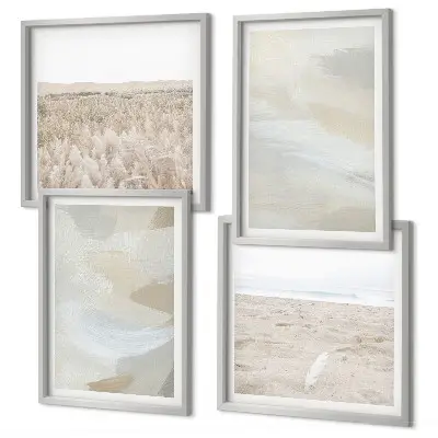 Set de cuadros modernos para salón con diseño de fondo abstracto de trazos delicados
