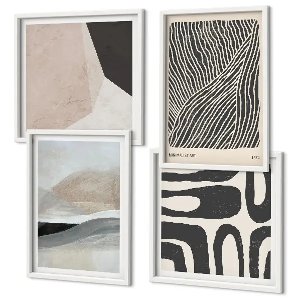 Set de cuadros decorativos modernos con diseños abstractos estilo boho