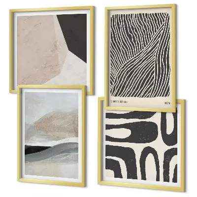 Set de cuadros decorativos modernos con diseños abstractos estilo boho