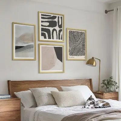 Set de cuadros decorativos modernos con diseños abstractos estilo boho