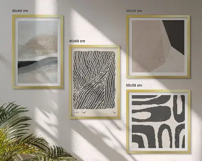 Set de cuadros decorativos modernos con diseños abstractos estilo boho