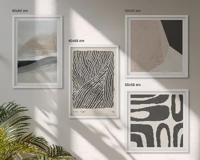 Set de cuadros decorativos modernos con diseños abstractos estilo boho