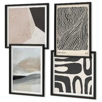 Set de cuadros decorativos modernos con diseños abstractos estilo boho