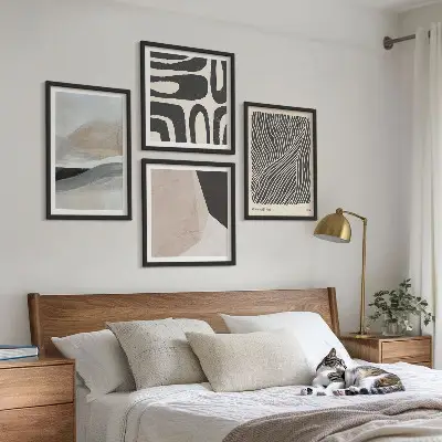 Set de cuadros decorativos modernos con diseños abstractos estilo boho