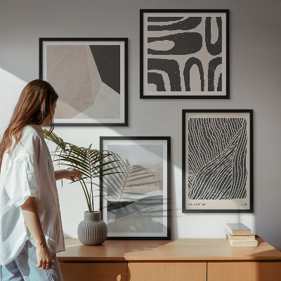 Set de cuadros modernos para salón Patrones de decoración boho abstractos