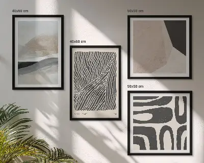 Set de cuadros decorativos modernos con diseños abstractos estilo boho