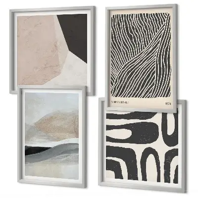 Set de cuadros decorativos modernos con diseños abstractos estilo boho
