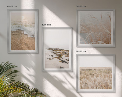Set de cuadros modernos para salón Olas de playa, piedras, verano
