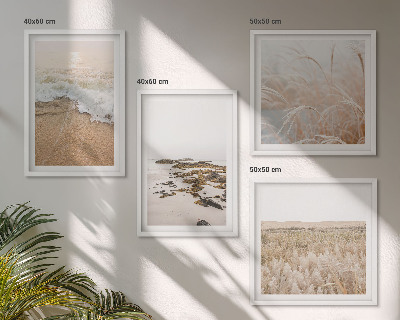 Set de cuadros modernos para salón Olas de playa, piedras, verano