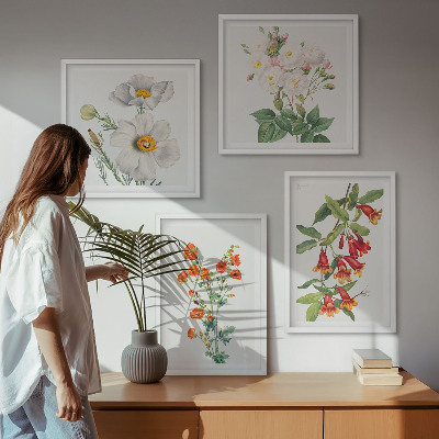 Set de cuadros modernos para salón Pintura floral retro