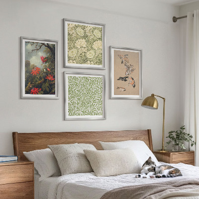 Galería de pared Flores y pájaros en entornos naturales