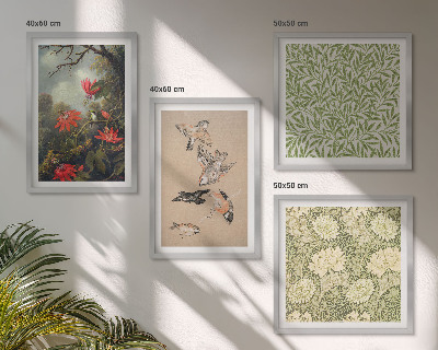 Galería de pared Flores y pájaros en entornos naturales
