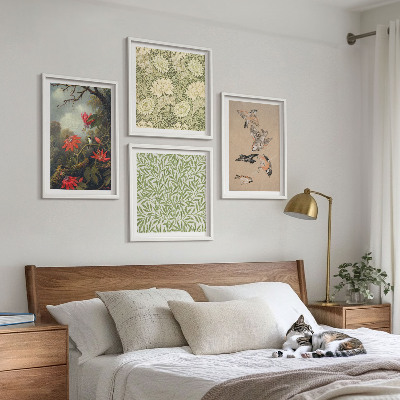 Galería de pared Flores y pájaros en entornos naturales