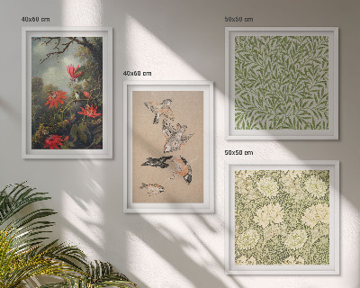 Galería de pared Flores y pájaros en entornos naturales