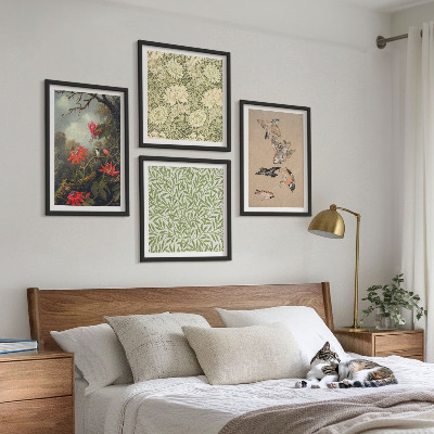 Galería de pared Flores y pájaros en entornos naturales
