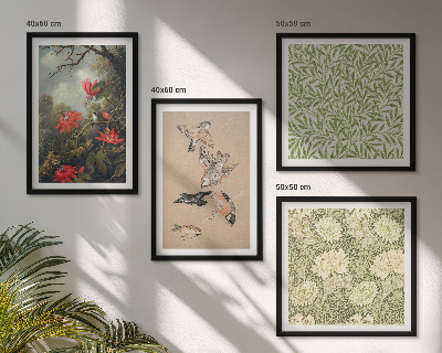 Galería de pared Flores y pájaros en entornos naturales