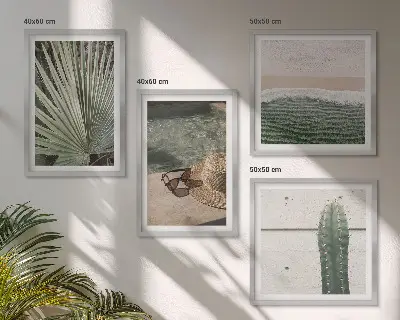 Set de cuadros modernos decoración para salón con temática de plantas tropicales