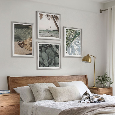 Set de cuadros modernos para salón Plantas tropicales para las vacaciones