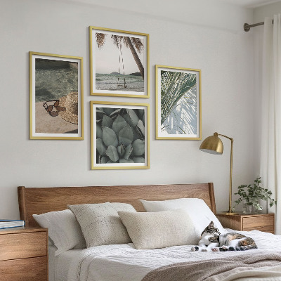 Set de cuadros modernos para salón Plantas tropicales para las vacaciones