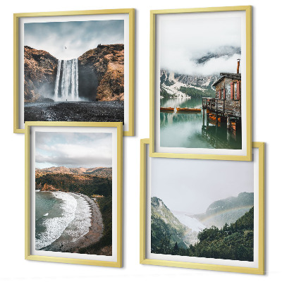 Galería de pared Playas de montaña nubes agua