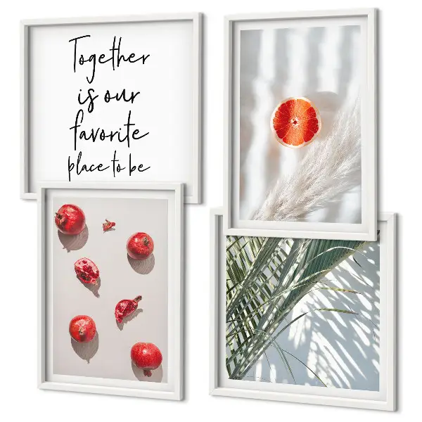 Galería de pared diseño con inscripción navideña sobre hoja de palma