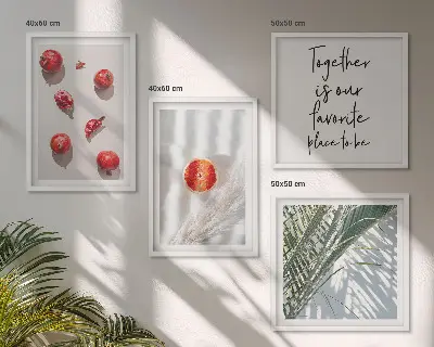 Galería de pared diseño con inscripción navideña sobre hoja de palma