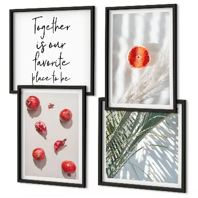 Galería de pared diseño con inscripción navideña sobre hoja de palma