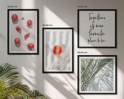 Galería de pared diseño con inscripción navideña sobre hoja de palma