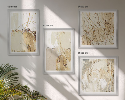 Set de cuadros modernos para salón Estampados abstractos beige blanco