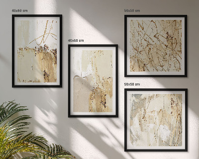 Set de cuadros modernos para salón Estampados abstractos beige blanco