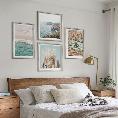 Galería de pared Sombrero de hierba con olas de playa
